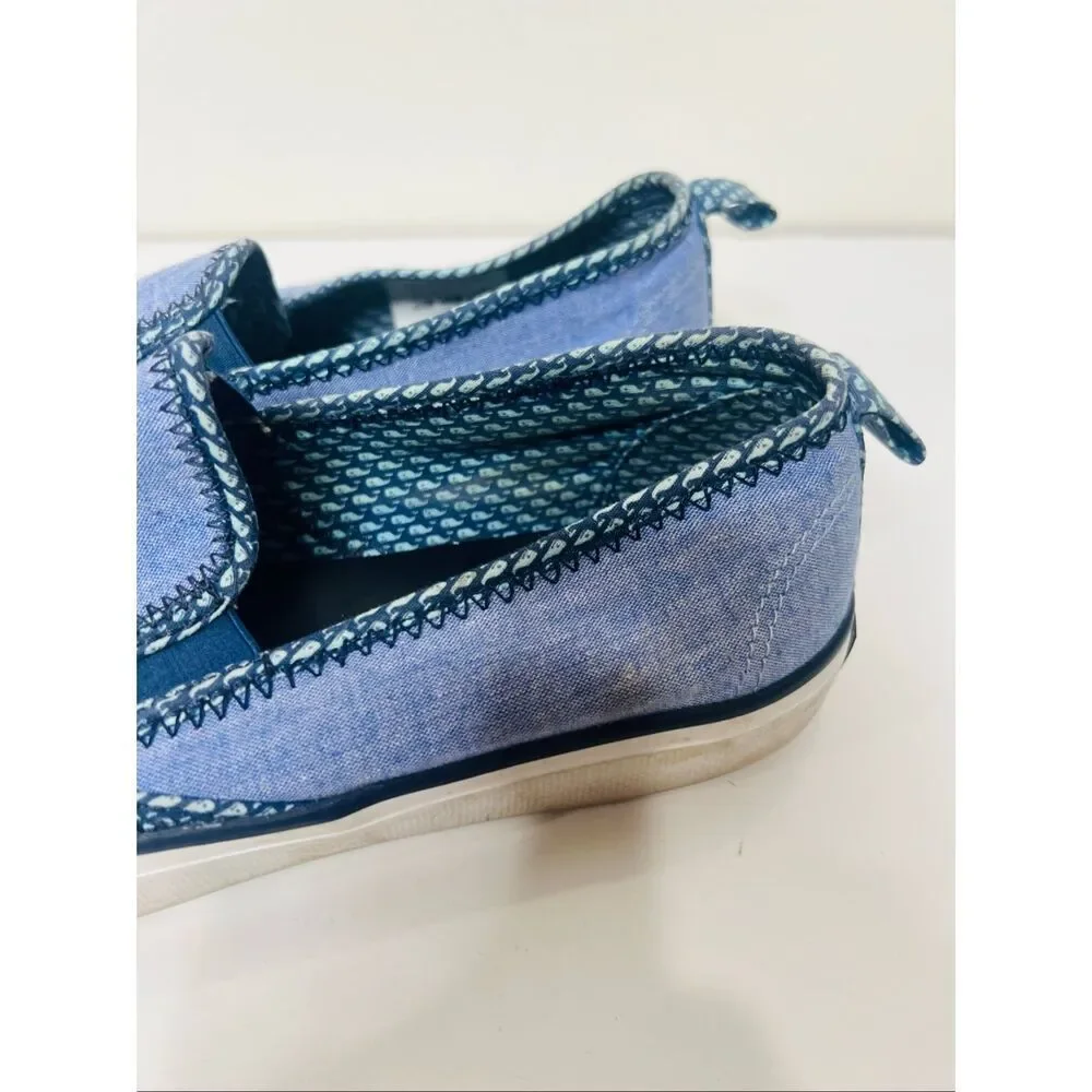 Sperry Seaside Vineyard Vines Blue Women's Slip On Canvas Sneakers Comfort Sz 8